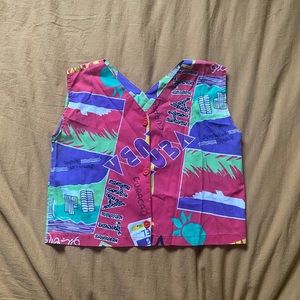 Vintage Caribbean travel crop top